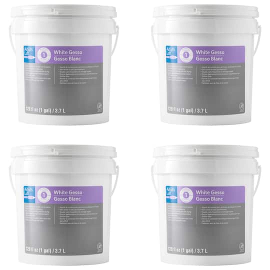 Michaels, 4 Pack: White Acrylic Gesso by Artist's Loft®, 1gal. – Category: Primers & Gessoes